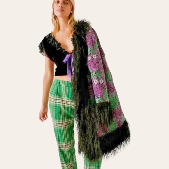NEW Anna Sui x Free People Jacquard Faux Fur Jacket NWT - Picture 6 of 16